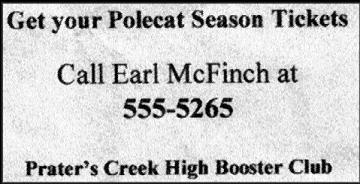Polecat Season Ticket Ad
